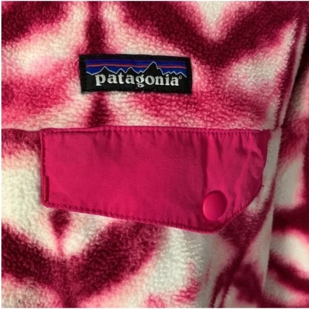 Patagonia T-Snap Pink tie-dye Synchilla Shibori Fleece pullover jacket Medium